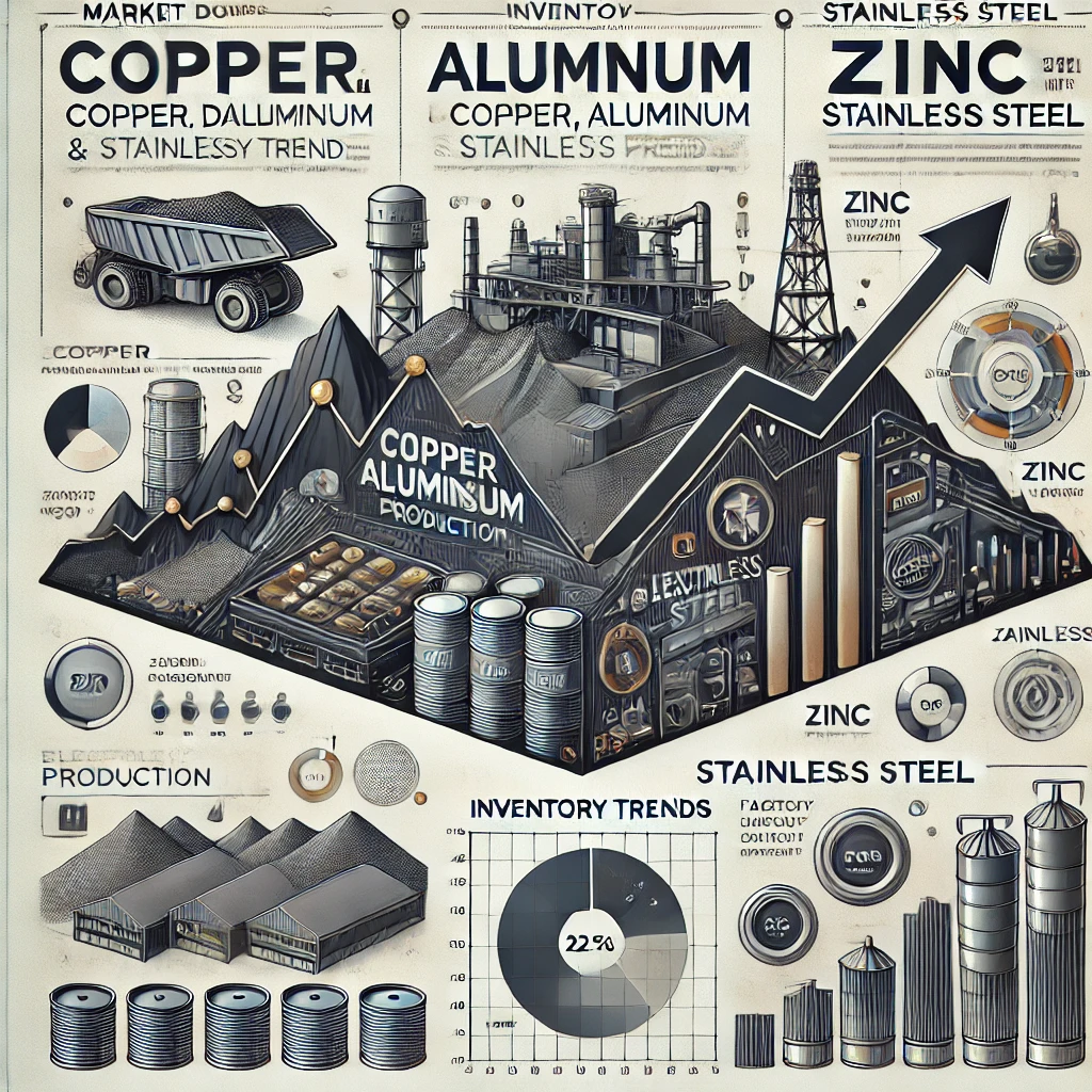 การเปลี่ยนแปลงของตลาดและแนวโน้มสินค้าคงคลังในภาคทองแดง อลูมิเนียม สังกะสี และสแตนเลส: อัปเดตเดือนสิงหาคม